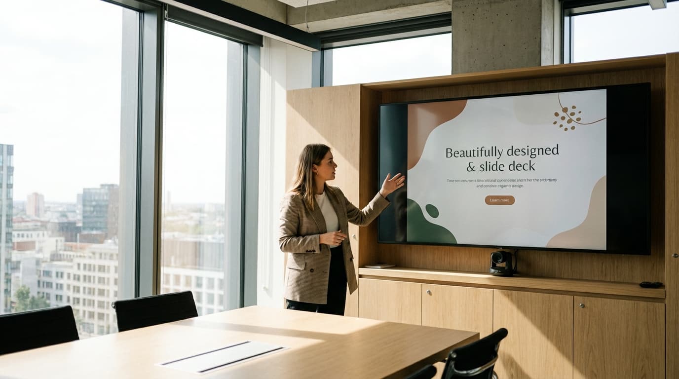 AI-generert presentasjon på skjerm