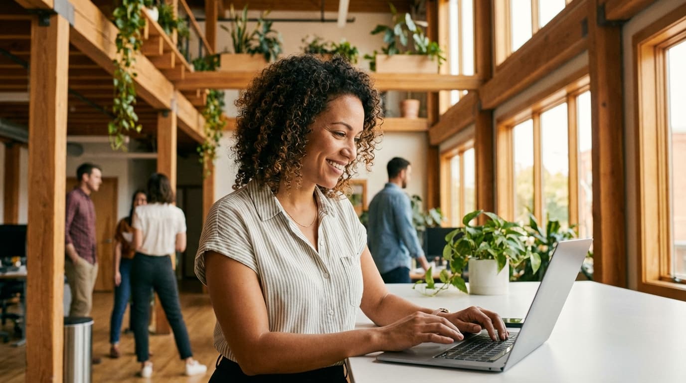 Person som arbeider med digitale dokumenter og kontrakter på en bærbar datamaskin