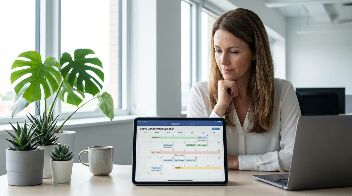 Ansatt registrerer fravær digitalt på mobil