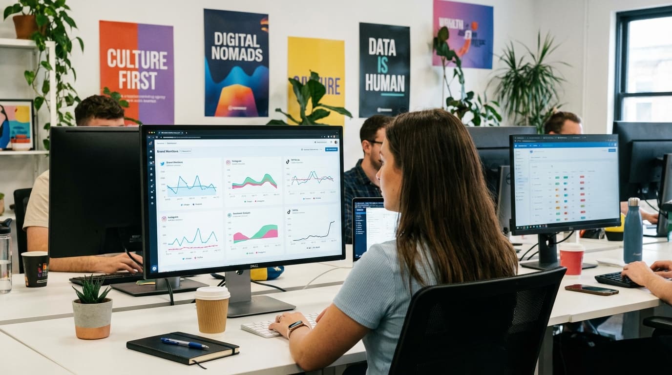 Merkeovervåking dashbord med omtaler