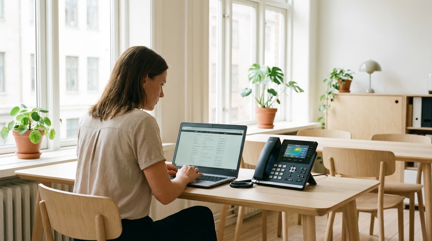 Headset for nettbasert telefoni på kontorplass