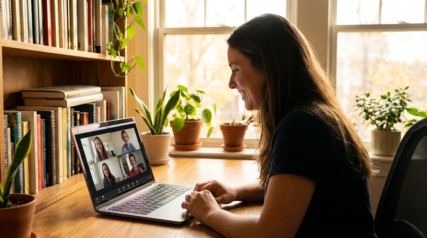 Videomøte med tre deltakere